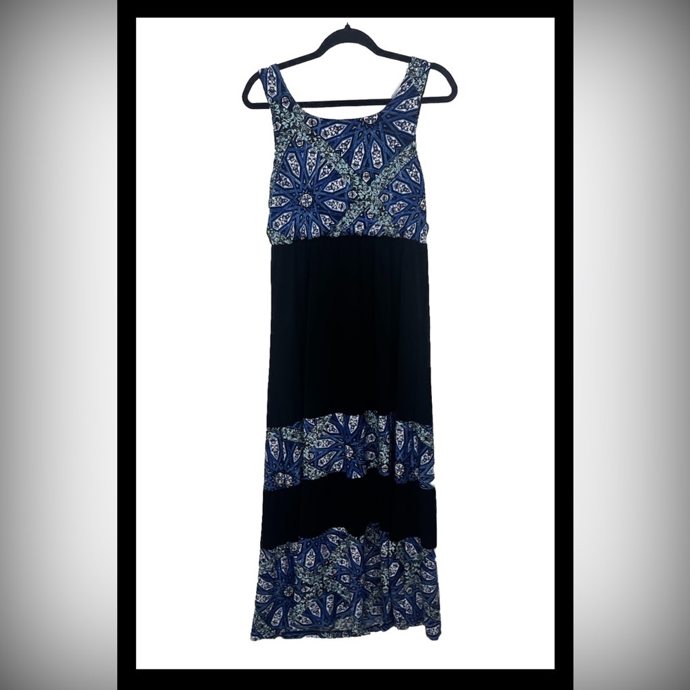 One World Women’s Stretchy Sleeveless Abstract Maxi Dress Size PM